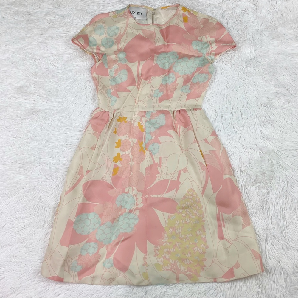 Valentino women's short‎ sleeve floral silk dress